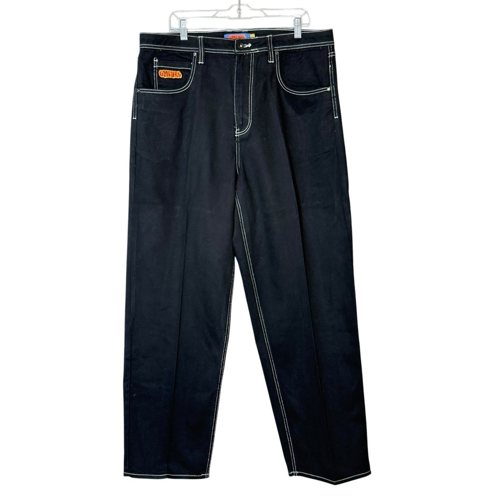 Empyre Black Baggy Wide Leg Men's Jeans 36X31 Relaxed Streetwear Skate Y2K 90s